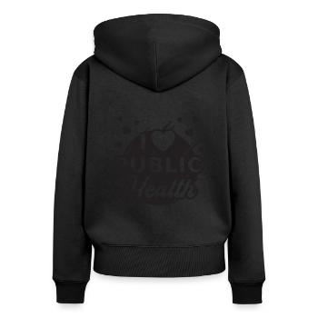 I Heart Public Health Nurses Healthcare Worker - Women's Premium Organic Zip Hoodie - black - Back - Julia (174cm)
