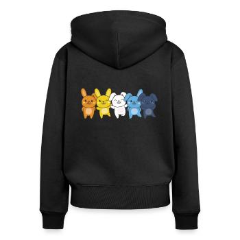 Aroace Flag Pride LGBTQ Cute Bunny - Women's Premium Organic Zip Hoodie - black - Back - Julia (174cm)