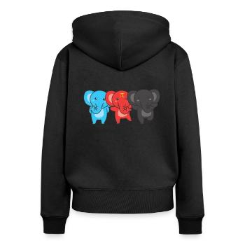 Polyamory Flag Gay Pride LGBTQ Elefant - Frauen Premium Bio Zip Hoodie - Schwarz - Hinten - Julia (174cm)