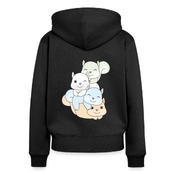 Unlabeld Flag Pride LGBTQ cute squirrel - Women's Premium Organic Zip Hoodie - black - Back - Julia (174cm)