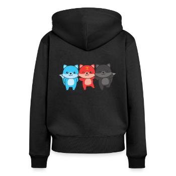 Polyamory Flag Gay Pride LGBTQ Fuchs - Frauen Premium Bio Zip Hoodie - Schwarz - Hinten - Julia (174cm)