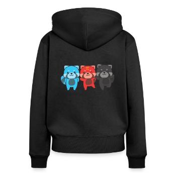 Polyamory Flag Gay Pride LGBTQ Roter Panda - Frauen Premium Bio Zip Hoodie - Schwarz - Hinten - Julia (174cm)