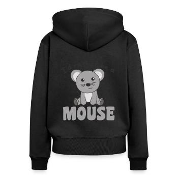 Ich wäre lieber eine Maus - süße Maus - Frauen Premium Bio Zip Hoodie - Schwarz - Hinten - Julia (174cm)