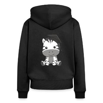 La maternelle des enfants a réussi la remise des diplômes du zèbre - Sweat à capuche zippé Premium bio Femme - noir - Dos - Julia (174cm)