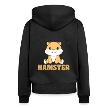 I'd rather be a hamster - cute hamsters - Women's Premium Organic Zip Hoodie - black - Back - Julia (174cm)