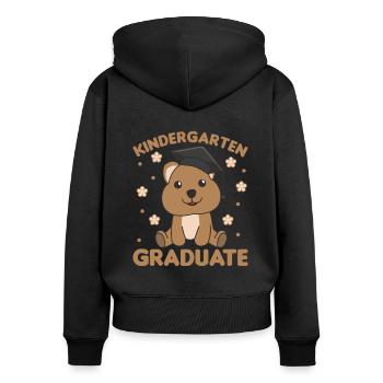 Kids Kindergarten graduate Quokka Graduation - Frauen Premium Bio Zip Hoodie - Schwarz - Hinten - Julia (174cm)