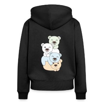 Unlabeld Flag Pride LGBTQ Cute Bear - Women's Premium Organic Zip Hoodie - black - Back - Julia (174cm)
