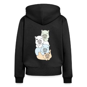 Unlabeld Flag Pride LGBTQ Cute Capybara - Women's Premium Organic Zip Hoodie - black - Back - Julia (174cm)