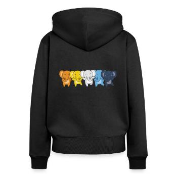 Aroace Flag Pride LGBTQ Cute Elephant - Women's Premium Organic Zip Hoodie - black - Back - Julia (174cm)