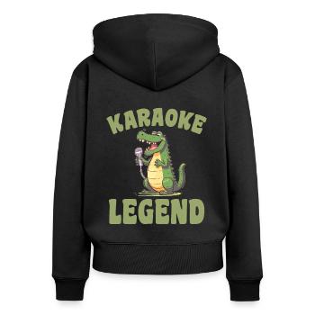 Un chanteur de karaoké dit une légende du karaoké au crocodile - Sweat à capuche zippé Premium bio Femme - noir - Dos - Julia (174cm)
