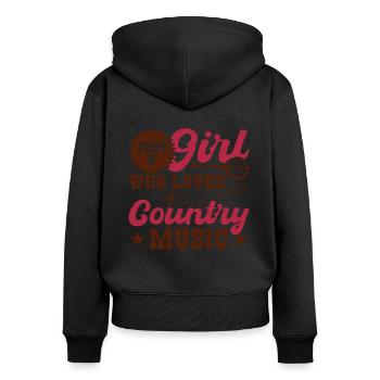 Just a girl who loves country music - Women's Premium Organic Zip Hoodie - black - Back - Julia (174cm)