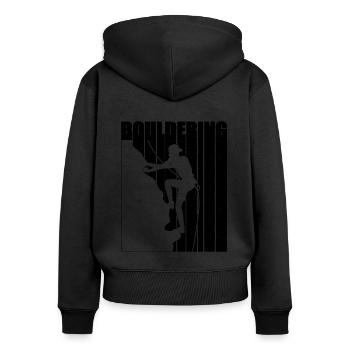 Bouldering Indoor Climbing Mountaineer Climber - Frauen Premium Bio Zip Hoodie - Schwarz - Hinten - Julia (174cm)