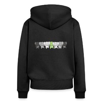 Agender Flag Pride LGBTQ Cute Elephant - Women's Premium Organic Zip Hoodie - black - Back - Julia (174cm)