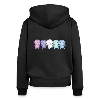 Spectrasdrapeau sexuel Fierté LGBTQ Singe mignon - Sweat à capuche zippé Premium bio Femme - noir - Dos - Julia (174cm)