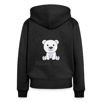 Je préférerais être un ours polaire - un ours polaire mignon - Sweat à capuche zippé Premium bio Femme - noir - Dos - Julia (174cm)