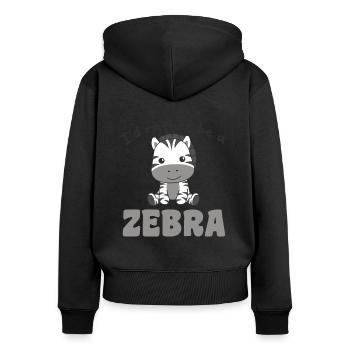 I'd rather be a zebra - cute zebra - Women's Premium Organic Zip Hoodie - black - Back - Julia (174cm)