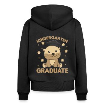 Kids Kindergarten graduate Otter Graduation - Frauen Premium Bio Zip Hoodie - Schwarz - Hinten - Julia (174cm)
