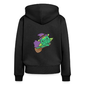 Dragon Halloween Witch Kids Witch Costume - Women's Premium Organic Zip Hoodie - black - Back - Julia (174cm)