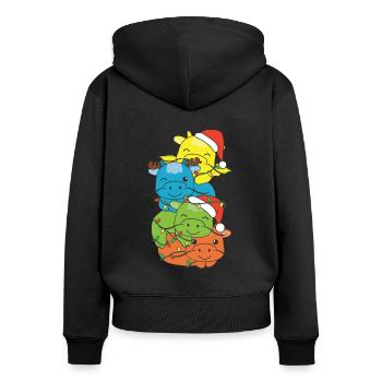 Dragon Christmas Tree Christmas Animals Dragon - Women's Premium Organic Zip Hoodie - black - Back - Julia (174cm)
