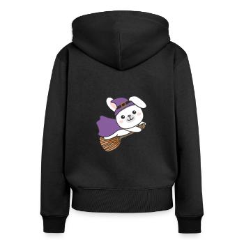 Bunny Halloween Sorcière Enfants Costume de Sorcière - Sweat à capuche zippé Premium bio Femme - noir - Dos - Julia (174cm)