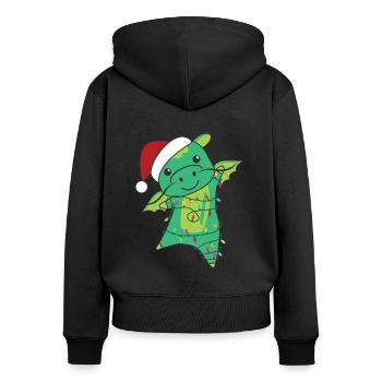 Dragon Christmas Winter Animals Dragon - Women's Premium Organic Zip Hoodie - black - Back - Julia (174cm)