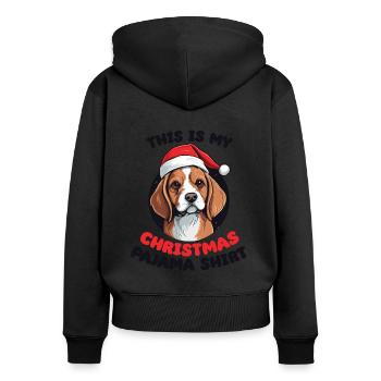 Beagle Noël Pyjamas Chiens - Sweat à capuche zippé Premium bio Femme - noir - Dos - Julia (174cm)