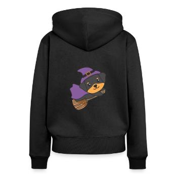 Rottweiler Halloween Witch Kids Witch Costume - Women's Premium Organic Zip Hoodie - black - Back - Julia (174cm)