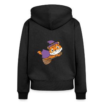 Tiger Halloween Sorcière Enfants Costume de Sorcière - Sweat à capuche zippé Premium bio Femme - noir - Dos - Julia (174cm)