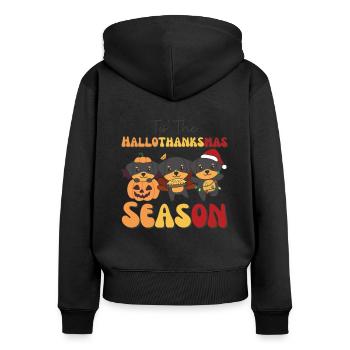 Tis' the Hallothanksmas Season Rottweiler - Sweat à capuche zippé Premium bio Femme - noir - Dos - Julia (174cm)