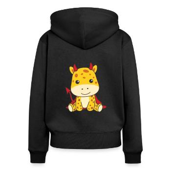 Giraffe Happy Halloween Devil Costume - Women's Premium Organic Zip Hoodie - black - Back - Julia (174cm)