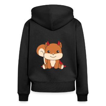 Squirrel Happy Halloween Devil Costume - Women's Premium Organic Zip Hoodie - black - Back - Julia (174cm)
