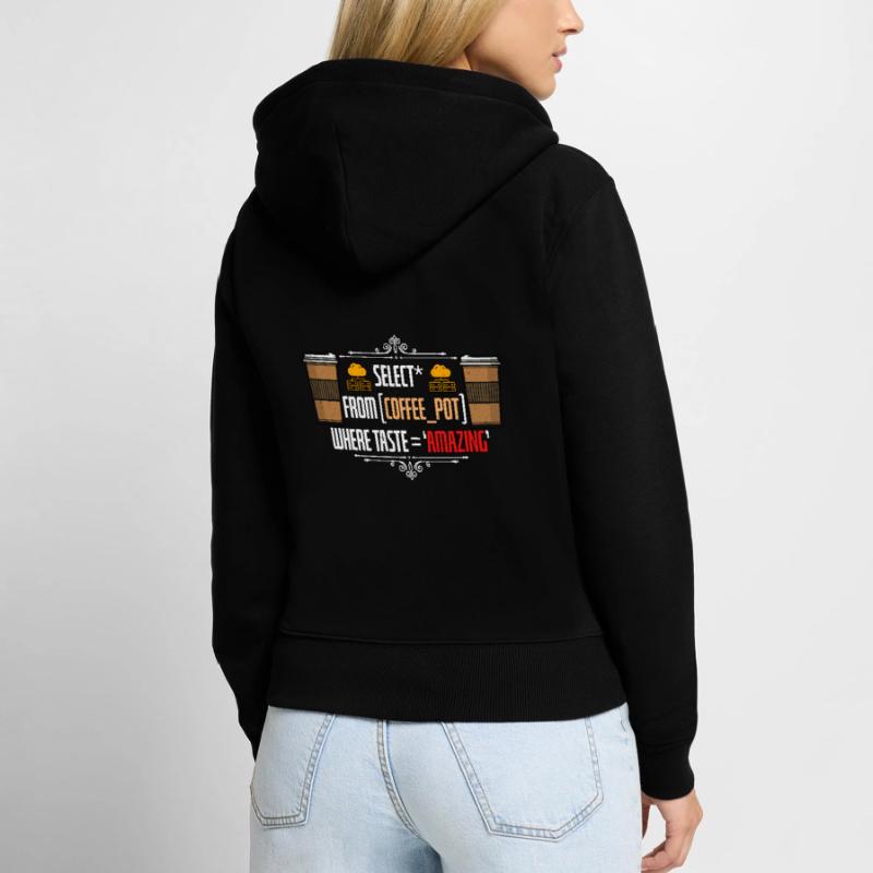 Data Analyst Select From Coffee Pot Programming Frauen Premium Bio Zip Hoodie
