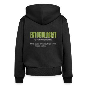 Entomologist Hero Super Amazing Insect Collector - Frauen Premium Bio Zip Hoodie - Schwarz - Hinten - Julia (174cm)