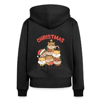 Hamster Weihnachtsbaum Christmas Squad Hamster - Frauen Premium Bio Zip Hoodie - Schwarz - Hinten - Julia (174cm)