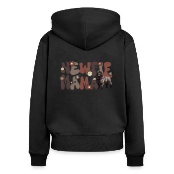 Terre-Neuve Groovy Newfie Maman - Sweat à capuche zippé Premium bio Femme - noir - Dos - Julia (174cm)