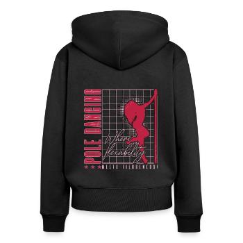 La pole dance où la flexibilité rencontre la gymnastique - Sweat à capuche zippé Premium bio Femme - noir - Dos - Julia (174cm)