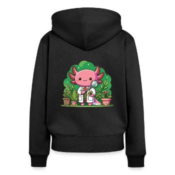 Axolotl als Hobbie Gärtner Biologe Forscher - Frauen Premium Bio Zip Hoodie - Schwarz - Hinten - Julia (174cm)