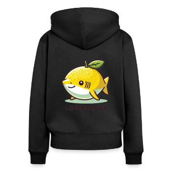 Lemon Shark Funny Animal Made of Fruit - Women's Premium Organic Zip Hoodie - black - Back - Julia (174cm)