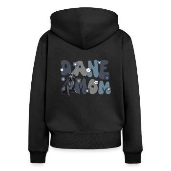 Great Dane Groovy Dane Mom - Women's Premium Organic Zip Hoodie - black - Back - Julia (174cm)