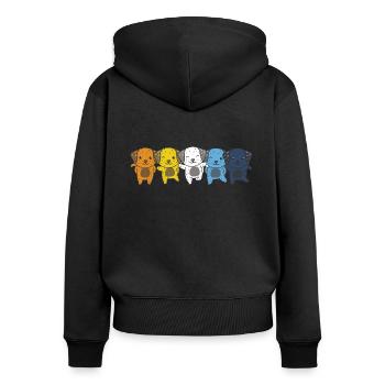 Aroace Flag Pride LGBTQ Cute Dalmatian - Women's Premium Organic Zip Hoodie - black - Back - Julia (174cm)