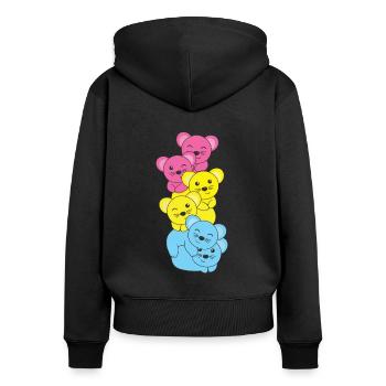 Pansexuell Flag Pride LGBTQ süßer Maus - Frauen Premium Bio Zip Hoodie - Schwarz - Hinten - Julia (174cm)