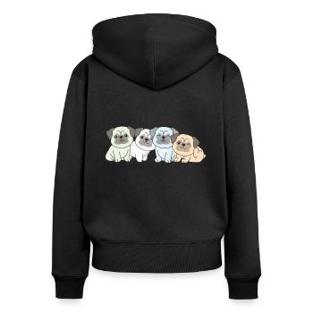 Unlabeld Flag Pride LGBTQ Cute Pug - Women's Premium Organic Zip Hoodie - black - Back - Julia (174cm)