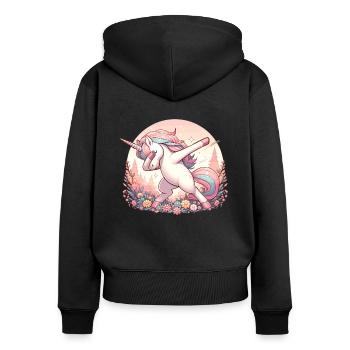 Dab Unicorn Dabbing for Unicorns Lovers - Women's Premium Organic Zip Hoodie - black - Back - Julia (174cm)