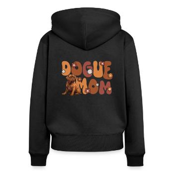 Dogue de Bordeaux Groovy Dogue Mom - Sweat à capuche zippé Premium bio Femme - noir - Dos - Julia (174cm)