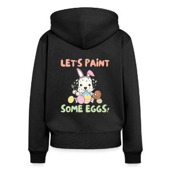 cute dogs for easter dalmatians - Women's Premium Organic Zip Hoodie - black - Back - Julia (174cm)