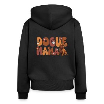 Dogue de Bordeaux Groovy Dogue Mom - Sweat à capuche zippé Premium bio Femme - noir - Dos - Julia (174cm)