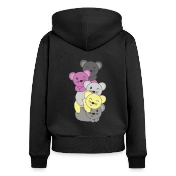 Perigirl Flag Pride LGBTQ süßer Maus Stapel - Frauen Premium Bio Zip Hoodie - Schwarz - Hinten - Julia (174cm)