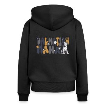 Dalmatien Groovy Dalmatien Maman - Sweat à capuche zippé Premium bio Femme - noir - Dos - Julia (174cm)