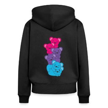 androgyn Flag Pride LGBTQ süße Maus - Frauen Premium Bio Zip Hoodie - Schwarz - Hinten - Julia (174cm)
