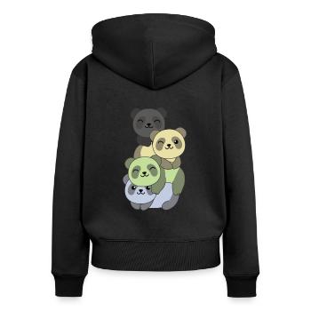 cassgender Flag Pride LGBTQ süße Panda - Frauen Premium Bio Zip Hoodie - Schwarz - Hinten - Julia (174cm)